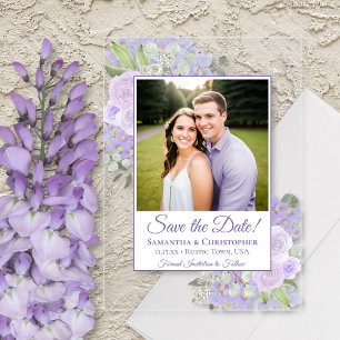 Lavender Lila Rose Hochzeitssache Speichern Sie da Acryleinladungen