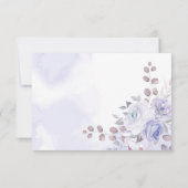 Lavender Lila Rose Silver Geometric Wedding RSVP Karte (Rückseite)