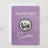 Lavender Lila Schweden Pass Einladung zur Hochzeit (Rückseite)