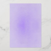 Lavender Lila & Silver Foil Floral Boho Wedding Folieneinladung (Rückseite)