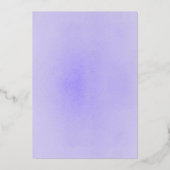 Lavender Lila & Silver Foil Floral Boho Wedding Folieneinladung (Rückseite)