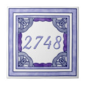 Lavender Lila Small House Number Fliese (Vorderseite)