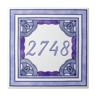 Lavender Lila Small House Number Fliese