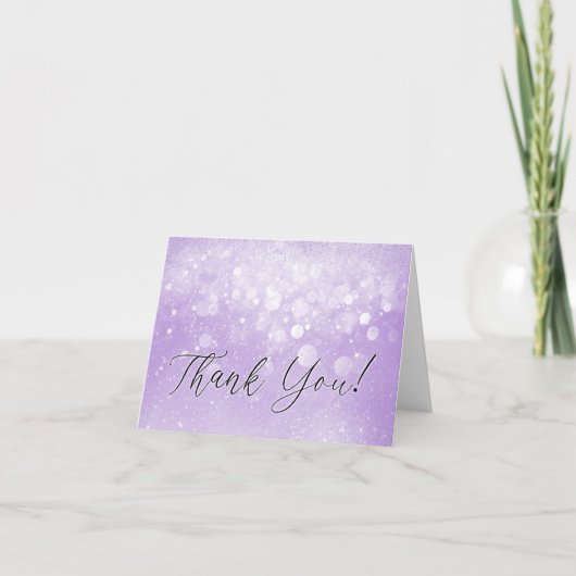 Lavender Lila Sparkle Dankeskarte (Vorderseite)