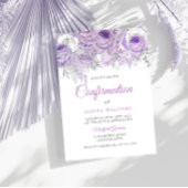 Lavender Lila Sparkle Floral Bestätigung Einladung