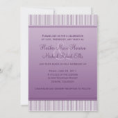 Lavender Lila Stripe Hochzeitseinladung Einladung (Rückseite)