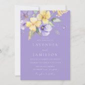 Lavender Lila & Sunshine Einladung (Vorderseite)