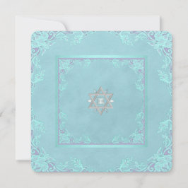 Lavender Lila und Aquamarin Blue Bat Mitzvah Einladung
