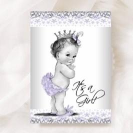 Lavender Lila und Gray Baby Girl Dusche Einladung