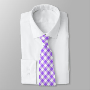 Lavender Lila und White Gingham Necktie Krawatte