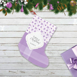 Lavender Lila Vintage Weihnachtsspielzeug und Tart Kleiner Weihnachtsstrumpf