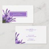 Lavender Lila Wasserfarbe Elegante Minimalistisch Visitenkarte (Vorne/Hinten)