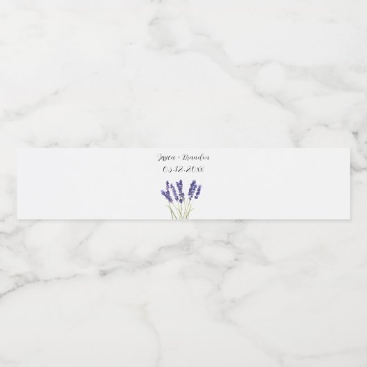 Lavender Lila Wasserfarben Blume Blumenzehen Wasserflaschenetikett (Einzelnes Label)