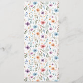 Lavender Lila Wasserfarbenflora Hochzeitsfeier Menükarte (Rückseite)