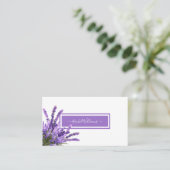 Lavender Lila Watercolor Elegant Minimalistisch Bu Visitenkarte (Stehend Vorderseite)