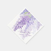 Lavender Lila Watercolor Wisteria Blooms Wedding Serviette (Ecke)