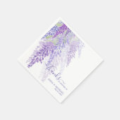 Lavender Lila Watercolor Wisteria Blooms Wedding Serviette (Ecke)