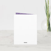 Lavender Lila Wedding Botanical Dankeskarte (Rückseite)