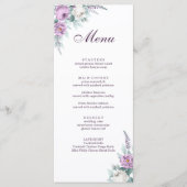 Lavender Lila Wedding Menu Card Menükarte (Vorderseite)