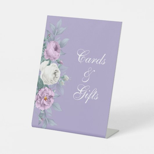 Lavender Lila Wedding Pedestal Sign Sockelschild (Vorderseite)