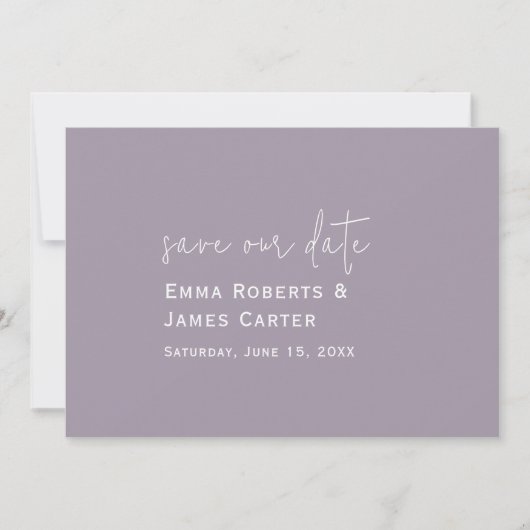 Lavender Lila Wedding Save the Date (Vorderseite)