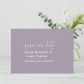 Lavender Lila Wedding Save the Date (Stehend Vorderseite)