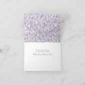 Lavender Lila Wedding Vintag Botanical Dankeskarte (Innenseite)