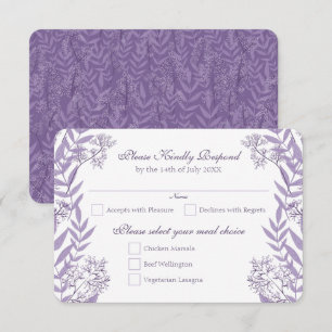 Lavender Lila Wedding Vintag Botanical Einladung