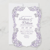Lavender Lila Wedding Vintag Botanical Einladung (Vorderseite)