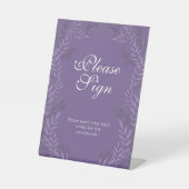 Lavender Lila Wedding Vintag Botanical Sockelschild (Vorderseite)