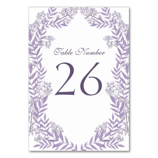 Lavender Lila Wedding Vintag Botanical Tischnummer (Rückseite)