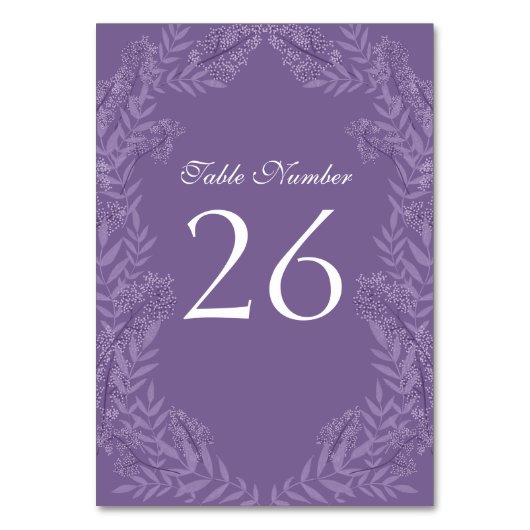 Lavender Lila Wedding Vintag Botanical Tischnummer (Rückseite)