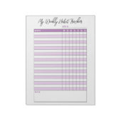Lavender Lila Weekly Habit Tracker Notizblock (Rotiert)