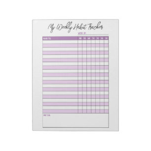 Lavender Lila Weekly Habit Tracker Notizblock