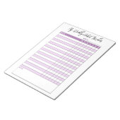 Lavender Lila Weekly Habit Tracker Notizblock (angewinkelt)