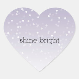 Lavender Lila White Bokeh Confetti Herz-Aufkleber