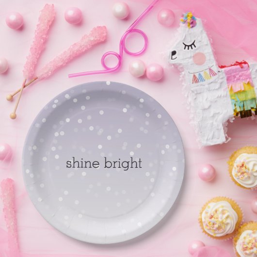 Lavender Lila White Bokeh Confetti Pappteller (Party)