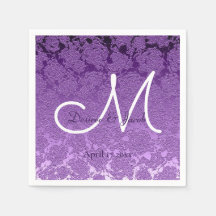 Lavender Lila White Elegant Wedding Monogram