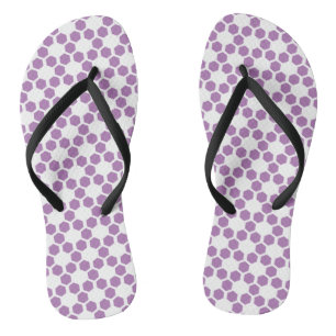 Lavender Lila White Geometric Hexagon Muster Badesandalen