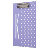 Lavender Lila & White Polka Dots Klemmbrett (Links)