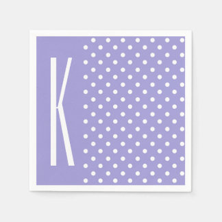 Lavender Lila & White Polka Dots Serviette