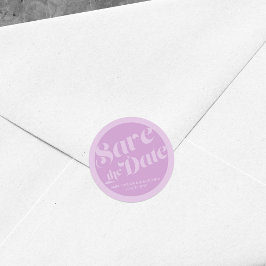 Lavender Lilac Blühte Typografie Save the Date Runder Aufkleber