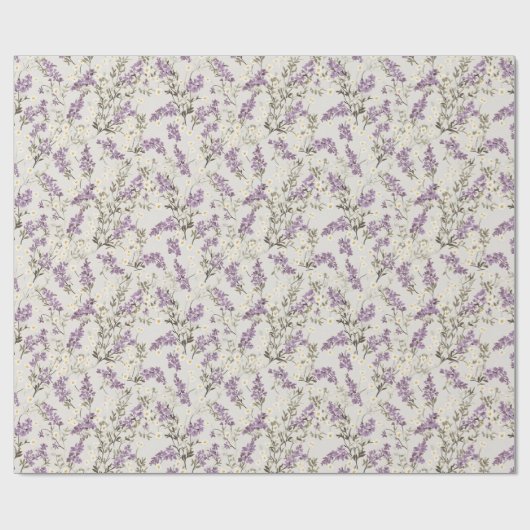 Lavender Lilac Blume Design Geschenkpapier (Flach)