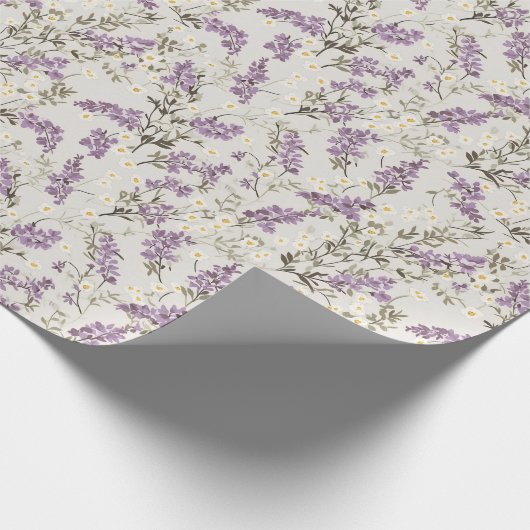 Lavender Lilac Blume Design Geschenkpapier (Ecke)