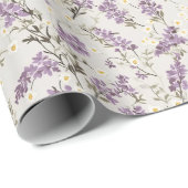 Lavender Lilac Blume Design Geschenkpapier (Rolleneckpunkt)