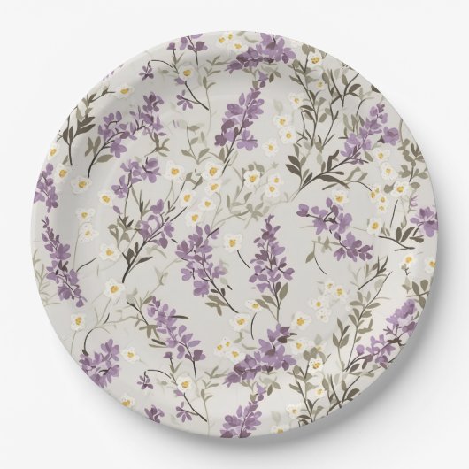 Lavender Lilac Blume Design Pappteller (Vorderseite)