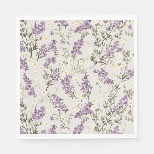Lavender Lilac Blume Design Serviette (Vorderseite)