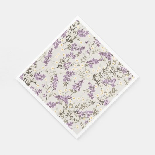Lavender Lilac Blume Design Serviette (Ecke)