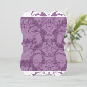 Lavender Lilac Damask Einladung zur Hochzeit (Stehend Vorderseite)