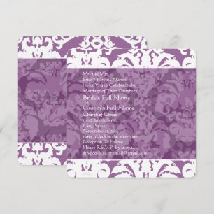 Lavender Lilac Damask Einladung zur Hochzeit